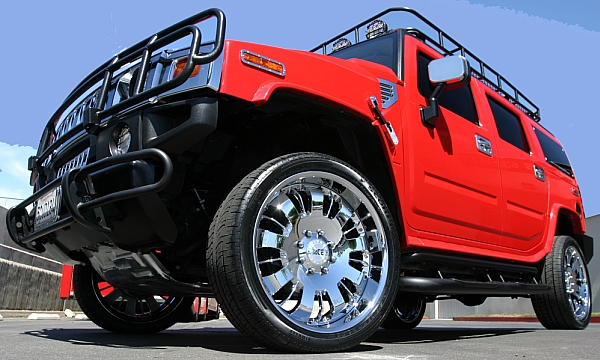 Hummer H2 on Ace Volt Chrome Multi-Piece Wheels