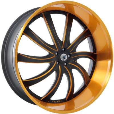 Asanti 810 Black and Orange Wheels