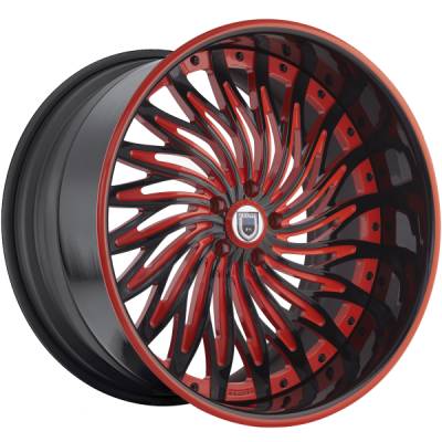 Asanti AF-824 Black and Red Wheels