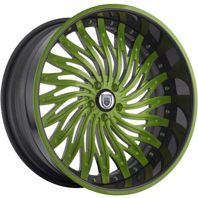 Asanti AF-824 Green Wheels with Black Lip