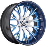 Asanti AF-825 Brushed and Blue Wheels