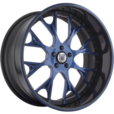 Asanti AF-826 Blue and Black Wheels