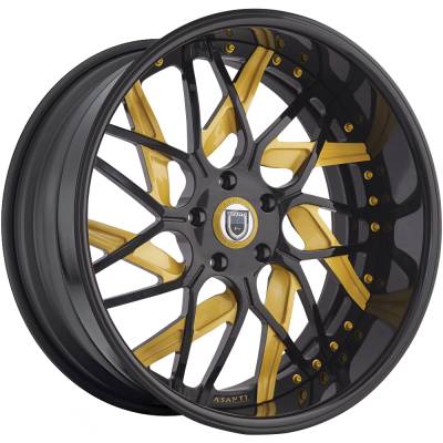 Asanti AF-132 Black and Yellow Wheels