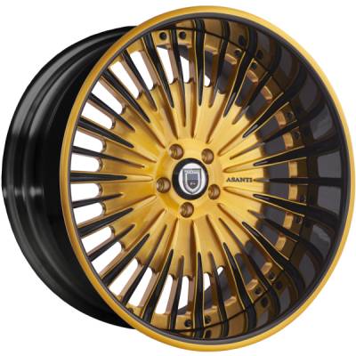 Asanti AF-833 Orange and Black Wheels