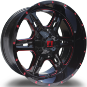 Full Throttle FT-6054 Bullet Black with Red Milled