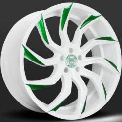 Lexani Matisse White and Green Wheels