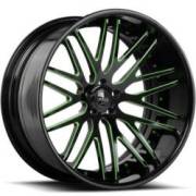 Savini Forged SV25-C Black and Green Wheels