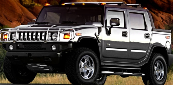 Tezzen ZZ-1 chrome alloy wheels on Hummer SUT